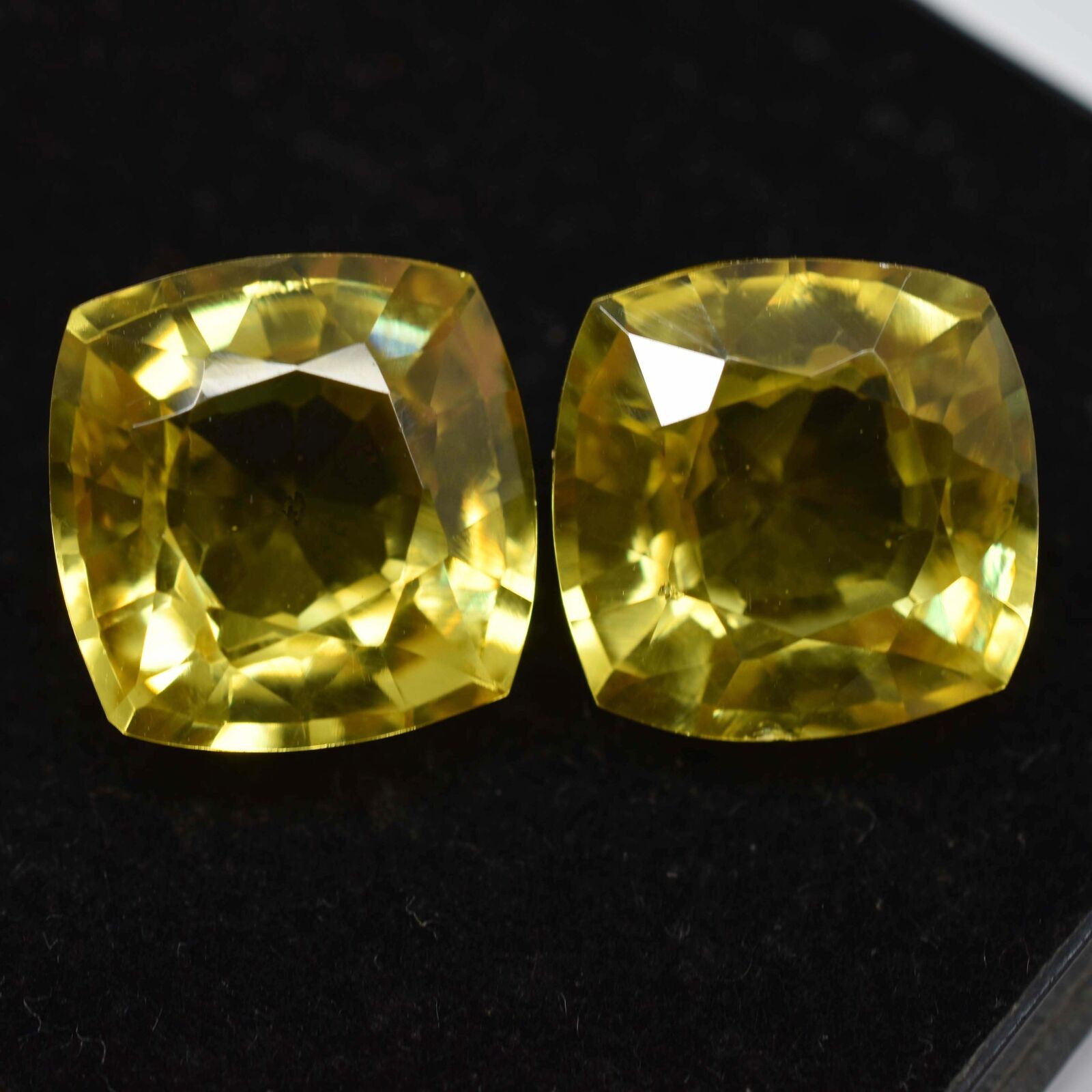 Natural YELLOW Sapphire Square Pair Big Offer 16.38 Ct CERTIFIED Loose Gemstone