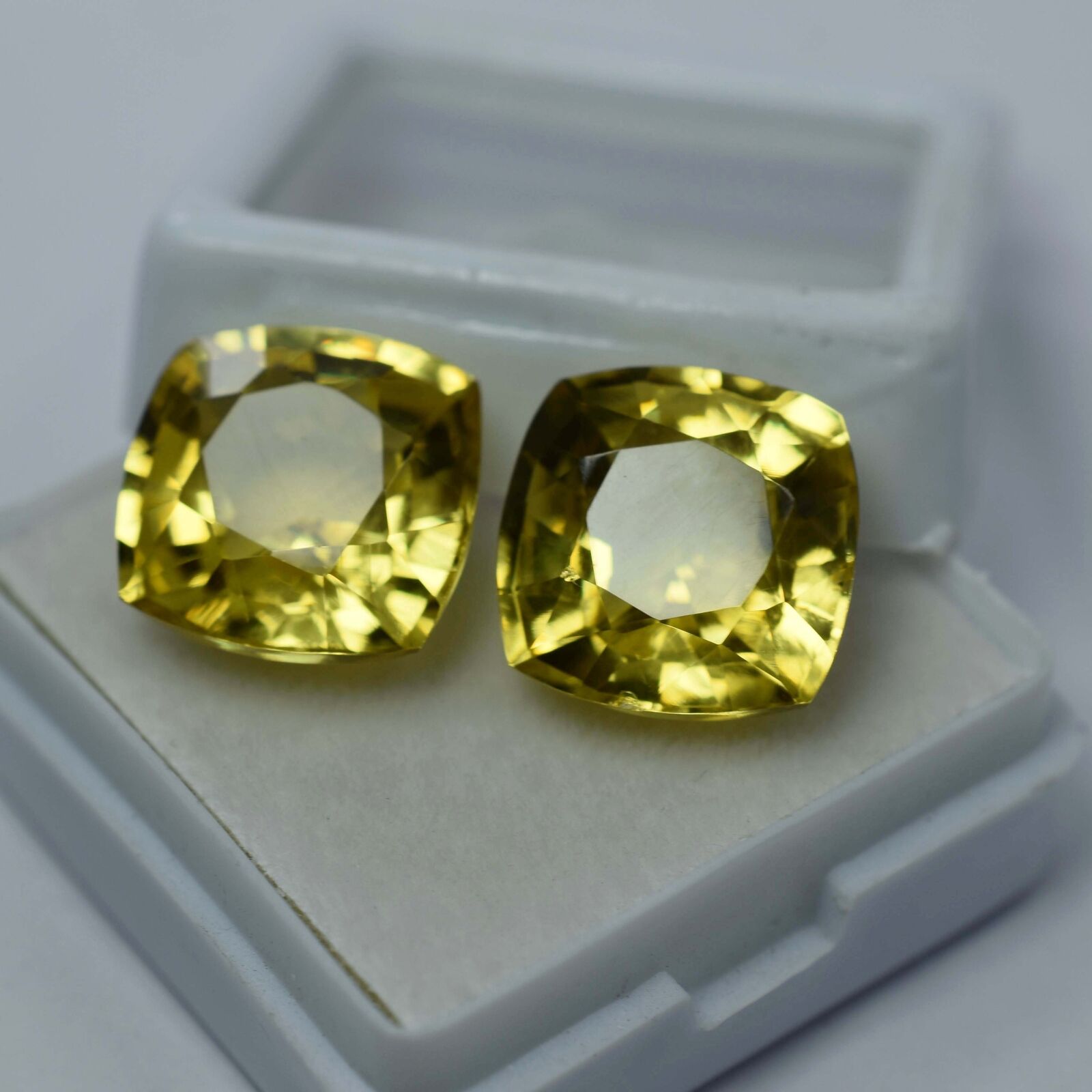 Natural YELLOW Sapphire Square Pair Big Offer 16.38 Ct CERTIFIED Loose Gemstone