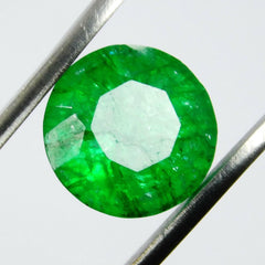 Natural Emerald Round Cut 6 Ct Green Loose Gemstone CERTIFIED Ring Size