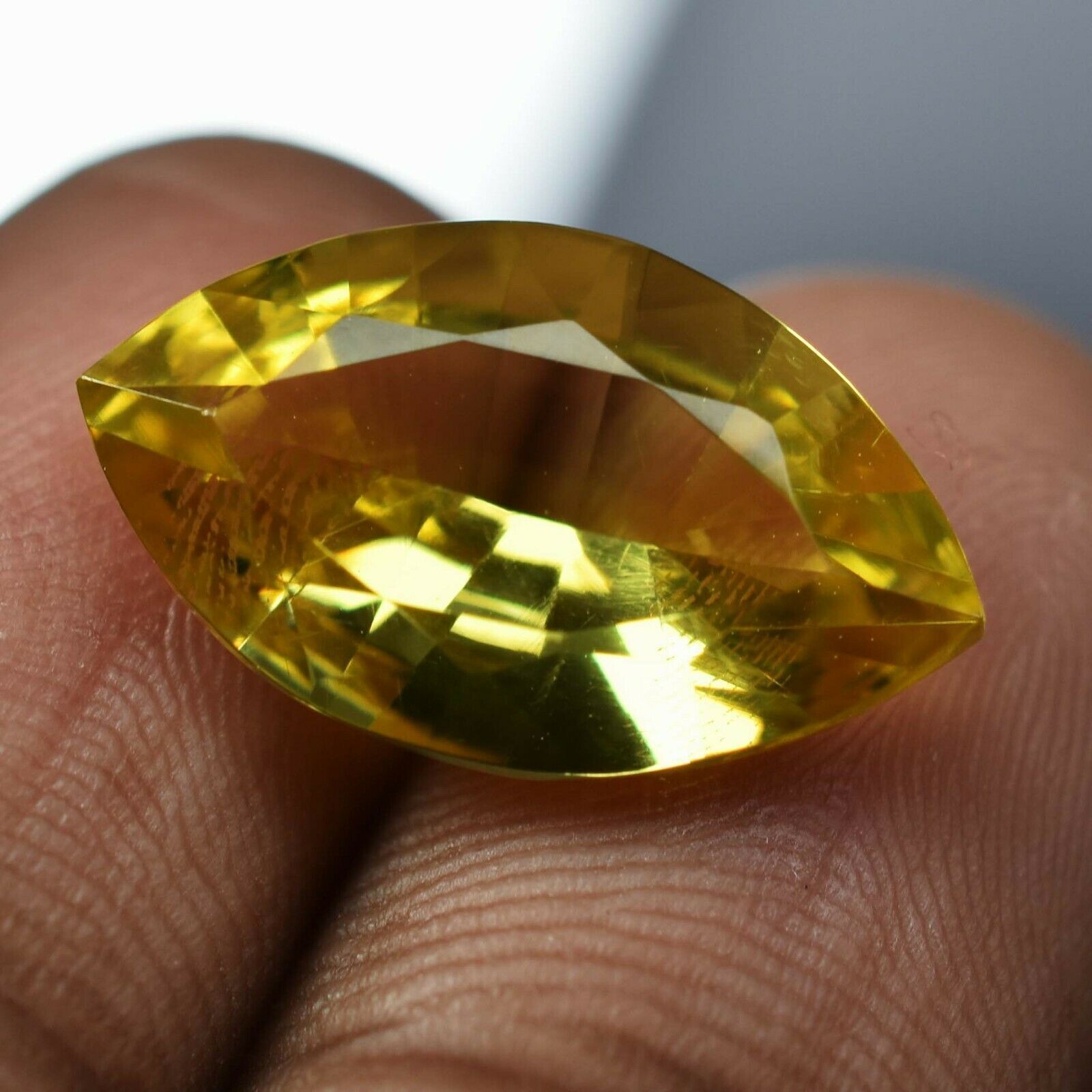 Yellow SAPPHIRE 9.49 Ct Loose Gemstone Certified NATURAL Marquise Free Shipping