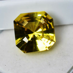 CERTIFIED Sapphire 10.39 Ct Natural Yellow SAPPHIRE Square Cut Loose Gemstone