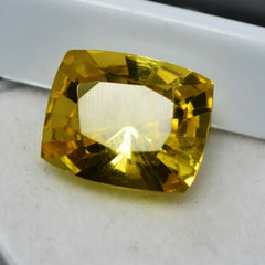 Precious Yellow SAPPHIRE 10.59 Ct Natural Cushion Cut Loose Gemstone CERTIFIED