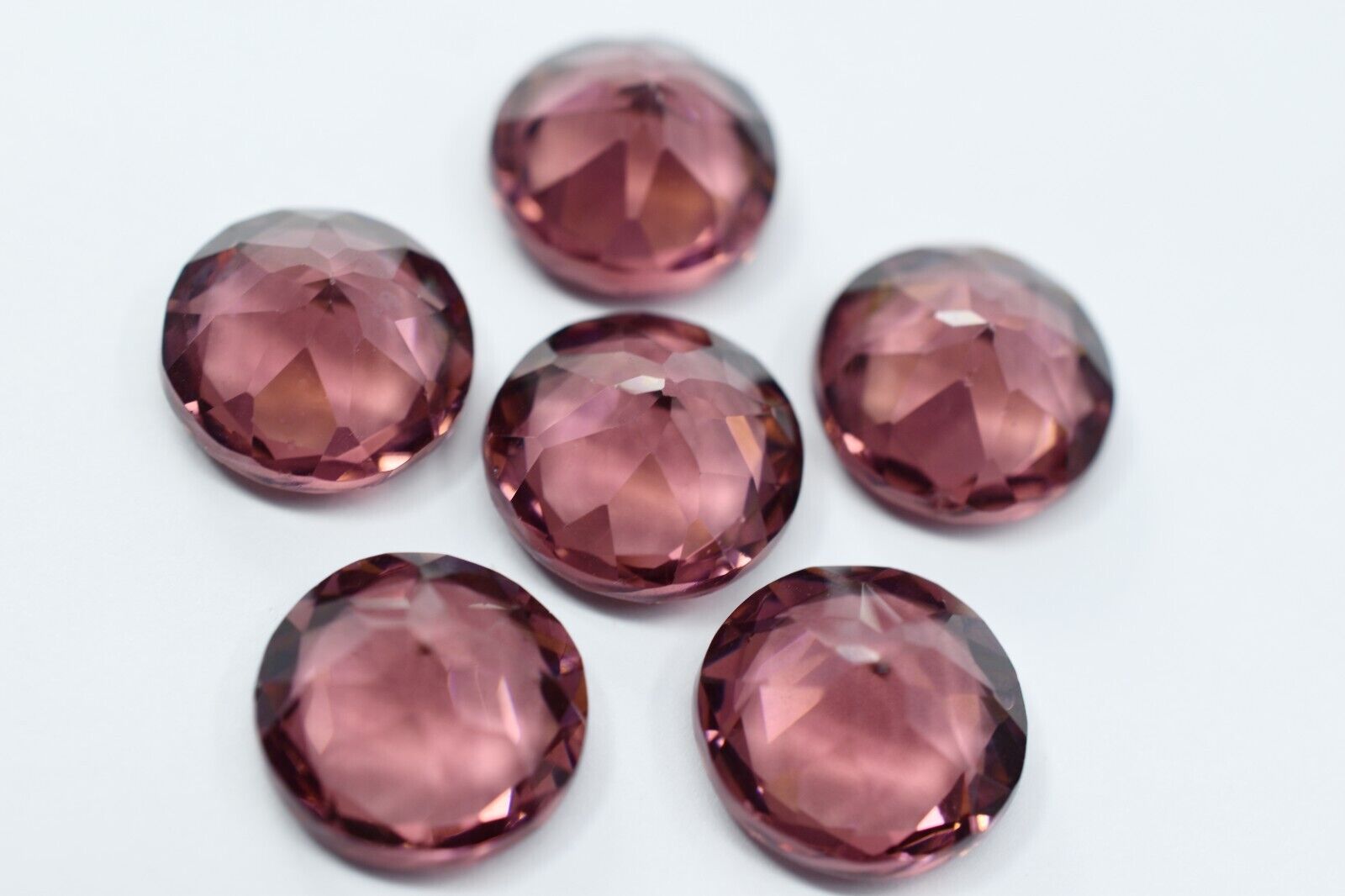 Natural Sapphire Round Cut Padparadscha 66 Ct CERTIFIED Gemstones 6 pcs Lot