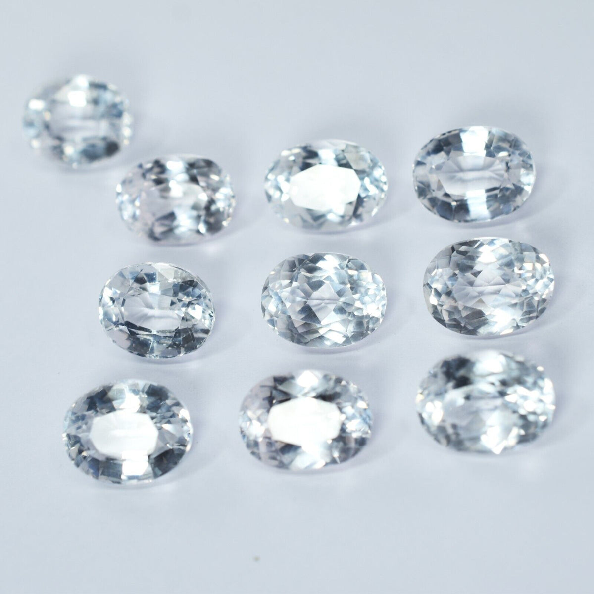 8 to 10 Ct Natural Each Ceylon Sapphire 10 Pcs White Oval CERTIFIED Gemstone Lot