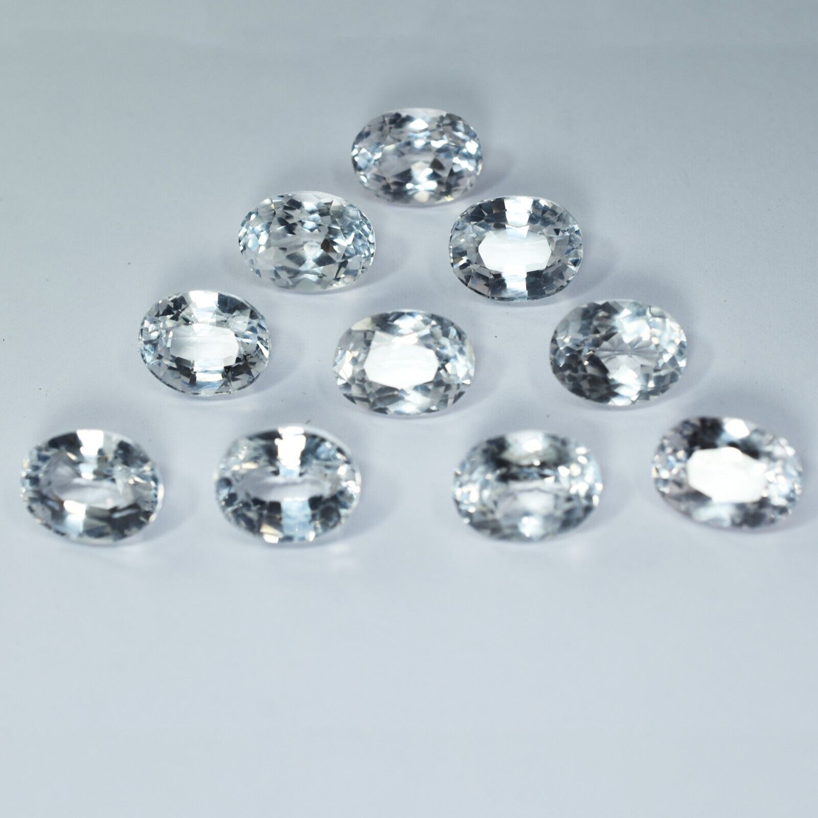 8 to 10 Ct Natural Each Ceylon Sapphire 10 Pcs White Oval CERTIFIED Gemstone Lot