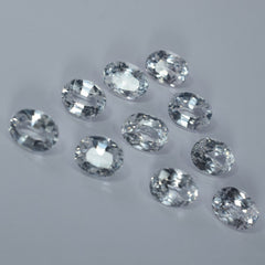 8 to 10 Ct Natural Each Ceylon Sapphire 10 Pcs White Oval CERTIFIED Gemstone Lot