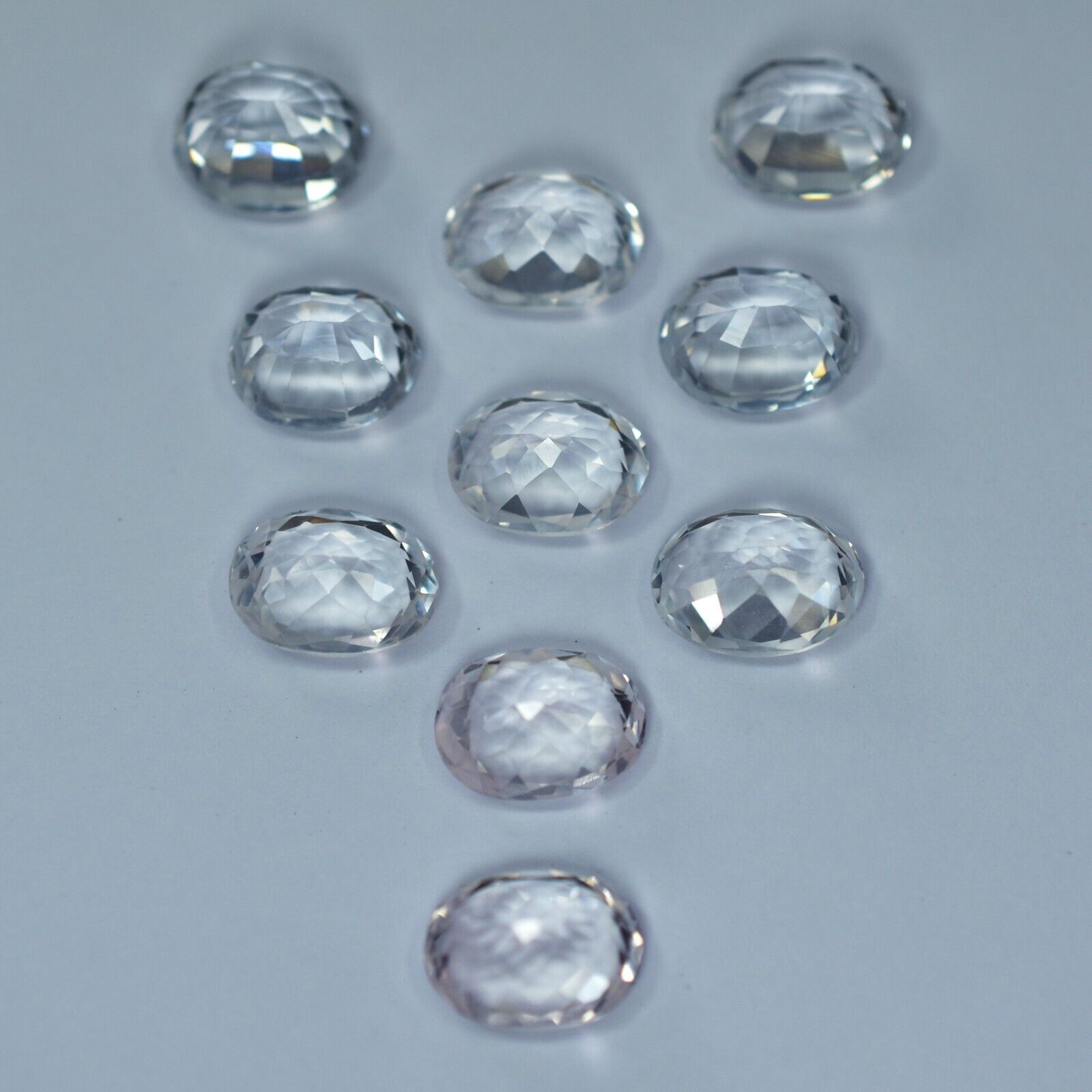 8 to 10 Ct Natural Each Ceylon Sapphire 10 Pcs White Oval CERTIFIED Gemstone Lot