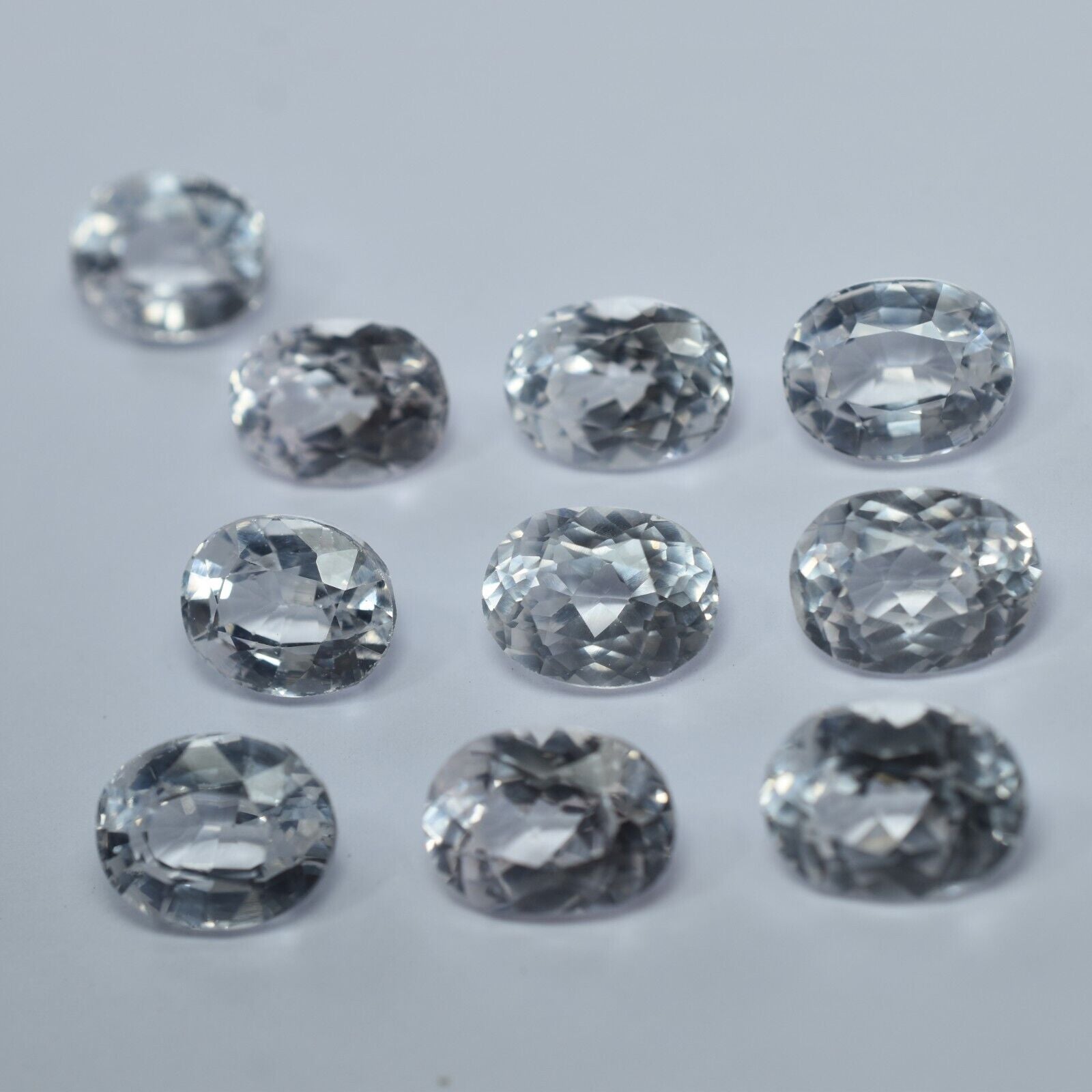 8 to 10 Ct Natural Each Ceylon Sapphire 10 Pcs White Oval CERTIFIED Gemstone Lot