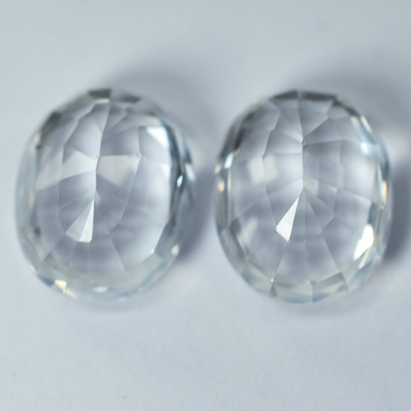 16 Ct Natural White Ceylon Sapphire CERTIFIED Oval Shape Loose Gemstone Pair