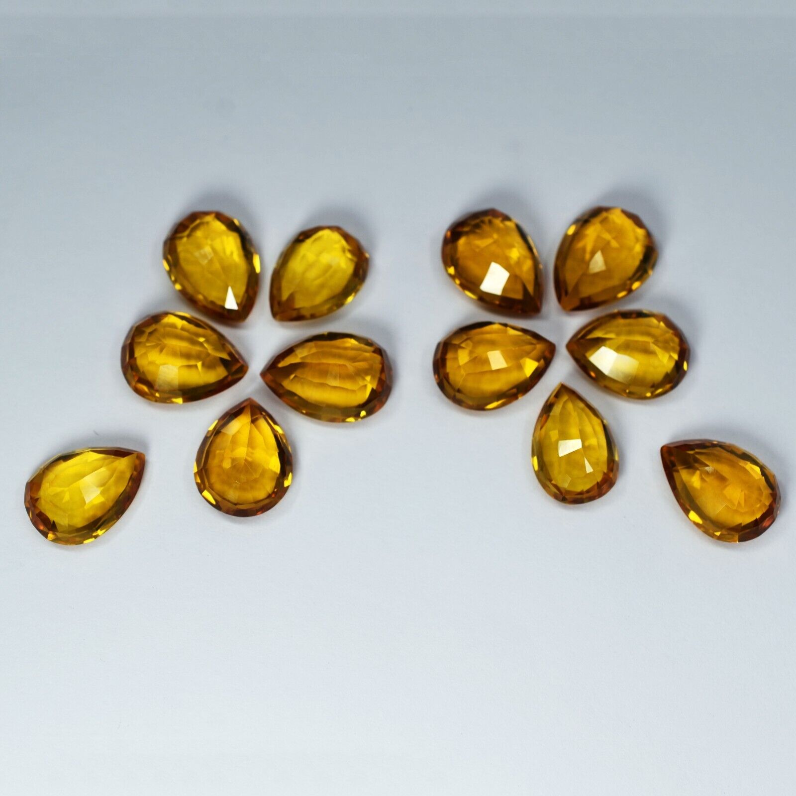 Natural Yellow SAPPHIRE Pear Shape CERTIFIED Loose Gemstone Lot 12 Pcs 96.50 Ct