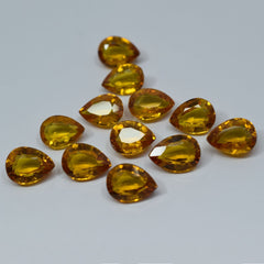 Natural Yellow SAPPHIRE Pear Shape CERTIFIED Loose Gemstone Lot 12 Pcs 96.50 Ct