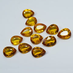 Natural Yellow SAPPHIRE Pear Shape CERTIFIED Loose Gemstone Lot 12 Pcs 96.50 Ct