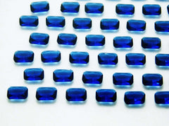 16 PCS Beautiful Sapphire Blue Color Emerald Shape CERTIFIED Loose Gemstone Lot.