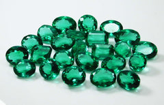 100 Ct Lab- Created GREEN Emerald Mix Cut CERTIFIED Loose Gemstone Lot