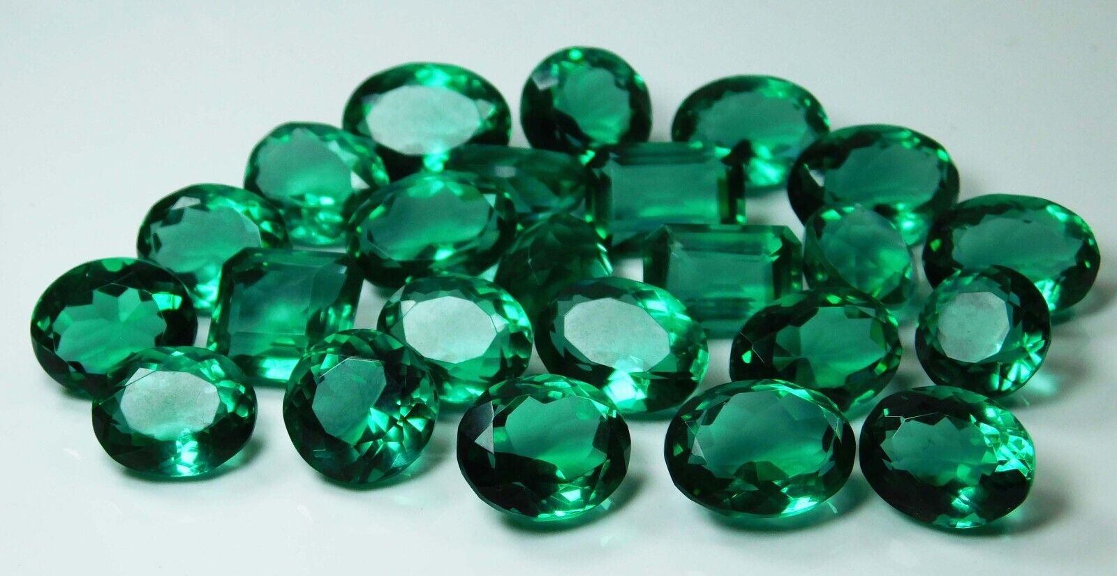 100 Ct Lab- Created GREEN Emerald Mix Cut CERTIFIED Loose Gemstone Lot