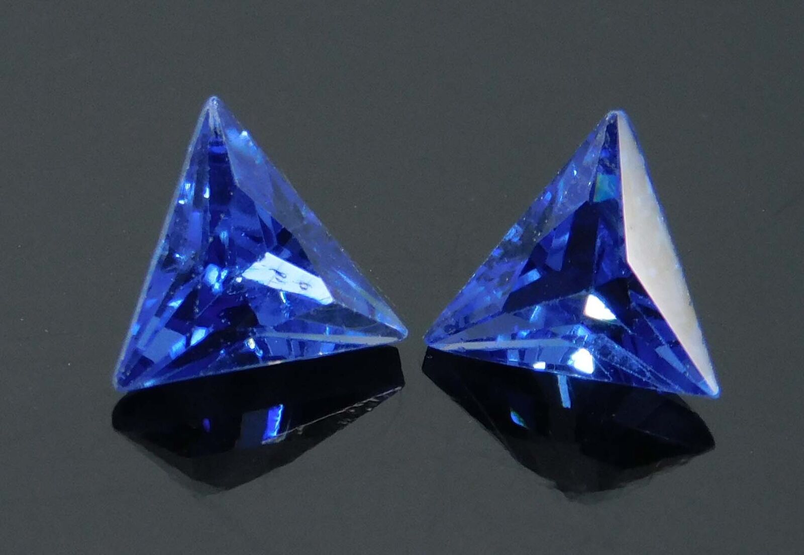 5x5 mm 2 Natural Blue Sapphire Trillion shape CERTIFIED Loose Gemstones Pair