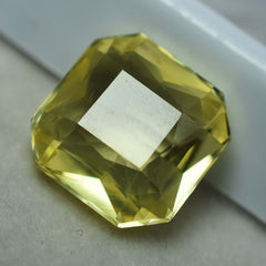 CERTIFIED Precious Yellow SAPPHIRE 8.15 Ct Natural Square Prince Cut Gemstone