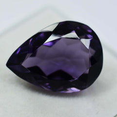 9.19 Ct Natural Amethyst Russian Violet PEAR Loose Gemstone CERTIFIED Ring Size