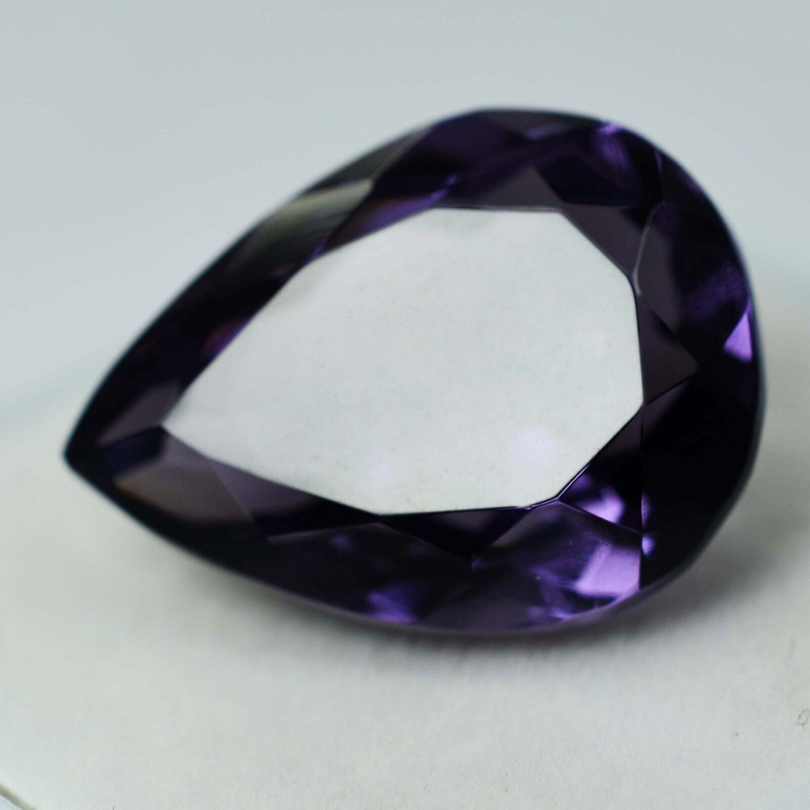 9.19 Ct Natural Amethyst Russian Violet PEAR Loose Gemstone CERTIFIED Ring Size