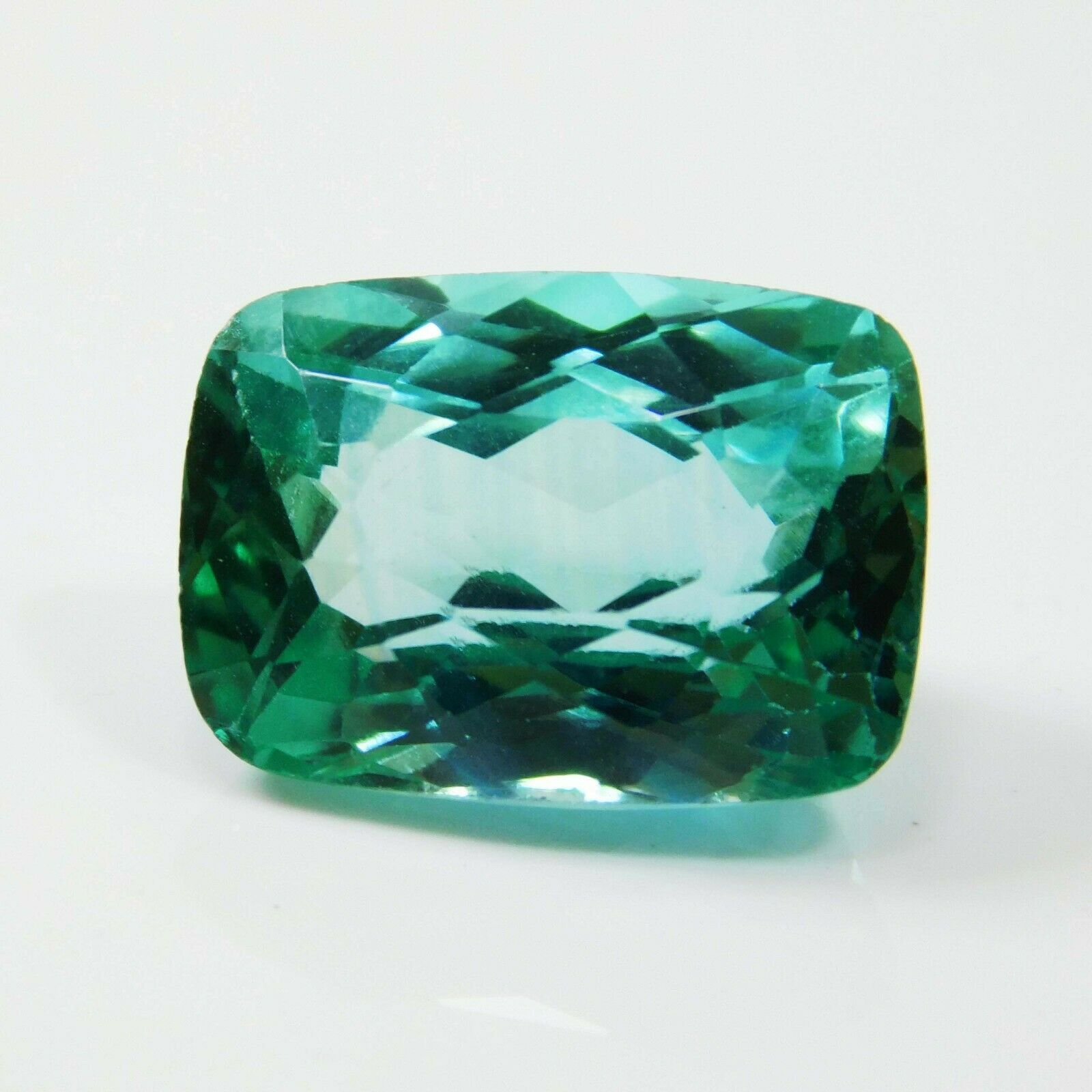 8 Ct Natural Loose Gemstone Tourmaline CERTIFIED Bluish Green Cushion Ring Size