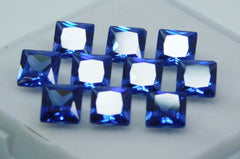 10 Pcs Natural CERTIFIED Gemstones  Sapphire Blue Square Lot 5x5 mm