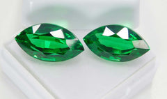 Natural TOURMALINE Green 20.00 Ct CERTIFIED Marquise Shape Loose Gemstones Pair