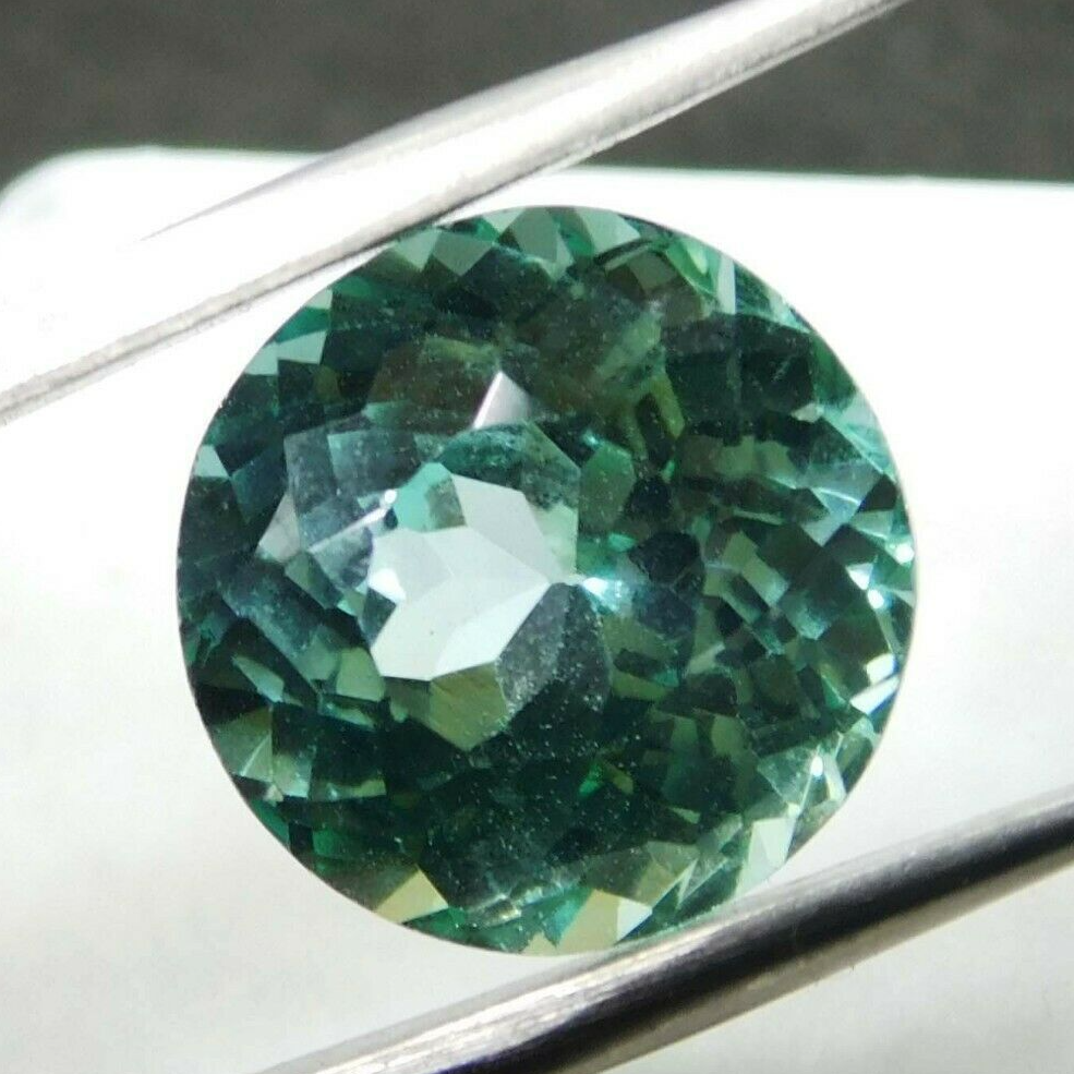 6.50 Ct Natural Bluish Green Grandidierite Round Shape CERTIFIED Loose Gemstone