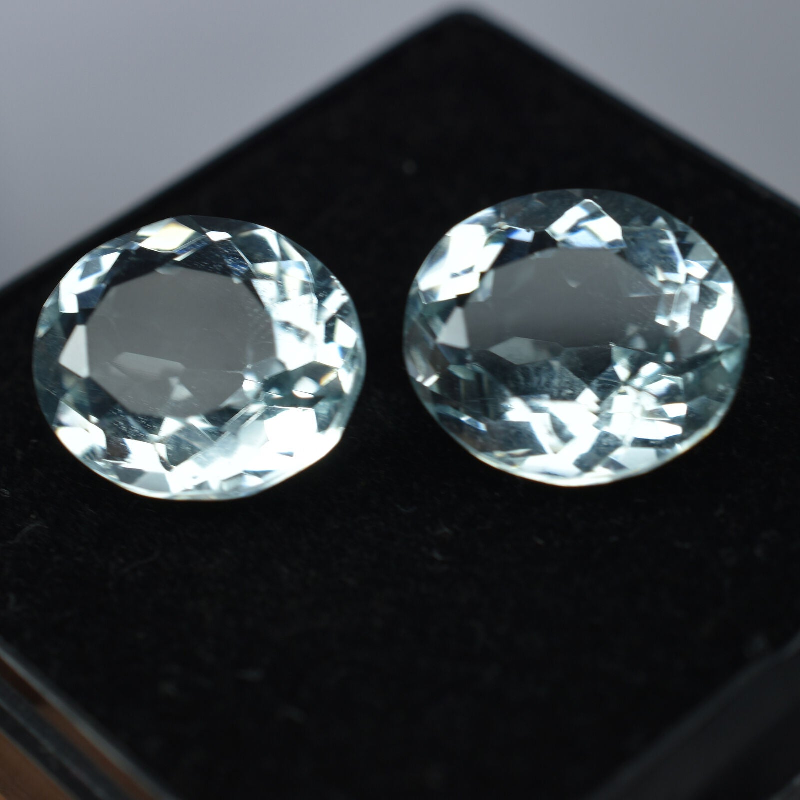 Aquamarine Natural 16.10 Ct Lite Blue CERTIFIED Oval shape LOOSE Gemstone PAIR