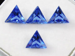 Natural Sapphire Blue 6 Pcs CERTIFIED Loose Gemstones Trillion Shape 5x5 mm Lot