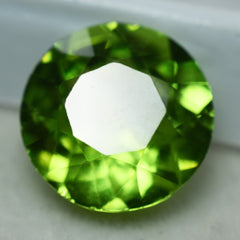 9.00 Carat NATURAL A+ Quality Green PERIDOT Round Cut Faceted CERTIFIED Gemstone