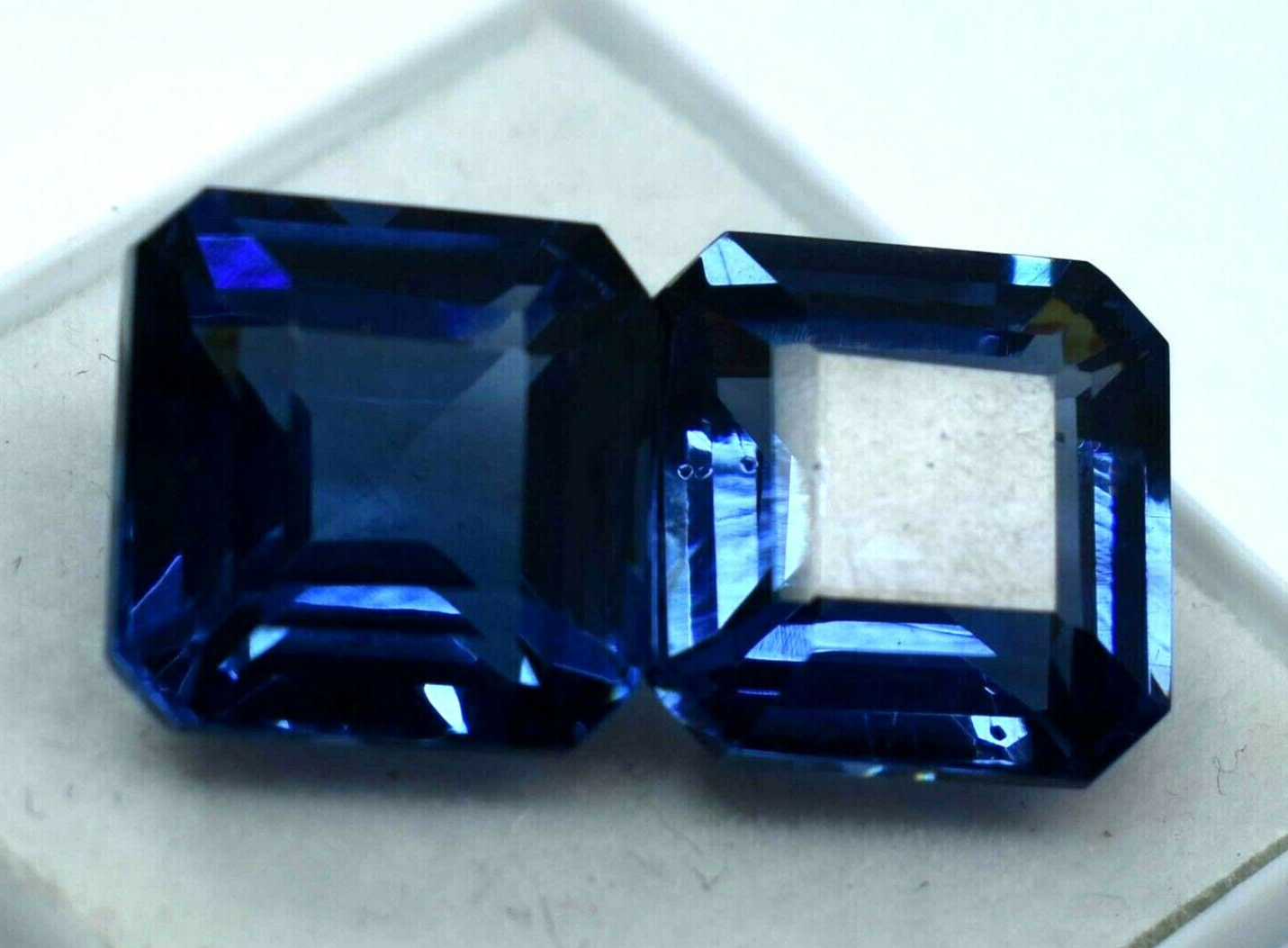 20.00 Ct Natural Blue Tanzanite Square Cut CERTIFIED Loose Gemstone (TANZANIA)