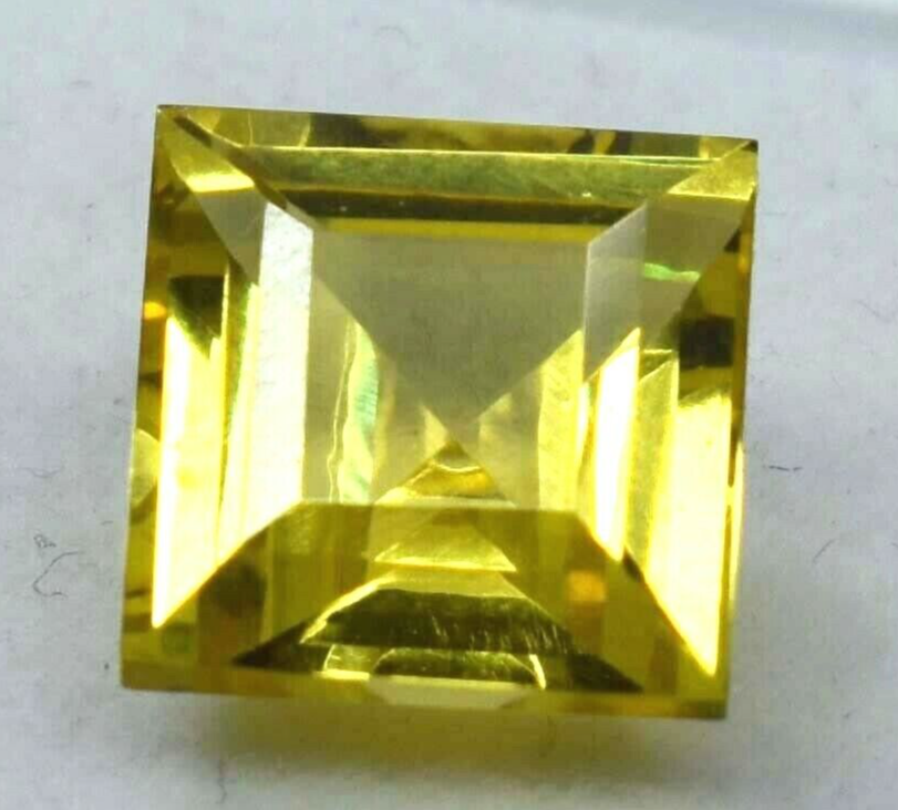 Excellent Quality 8.39 Ct Yellow SAPPHIRE Natural Gemstone Square Cut CERTIFIED