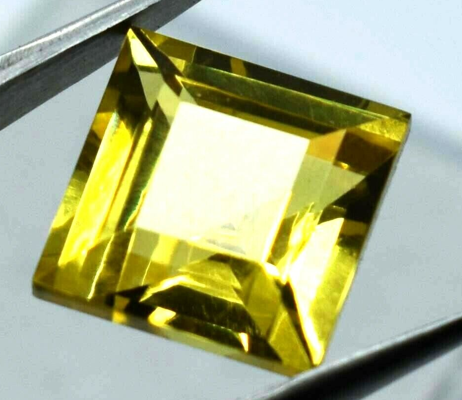 Excellent Quality 8.39 Ct Yellow SAPPHIRE Natural Gemstone Square Cut CERTIFIED