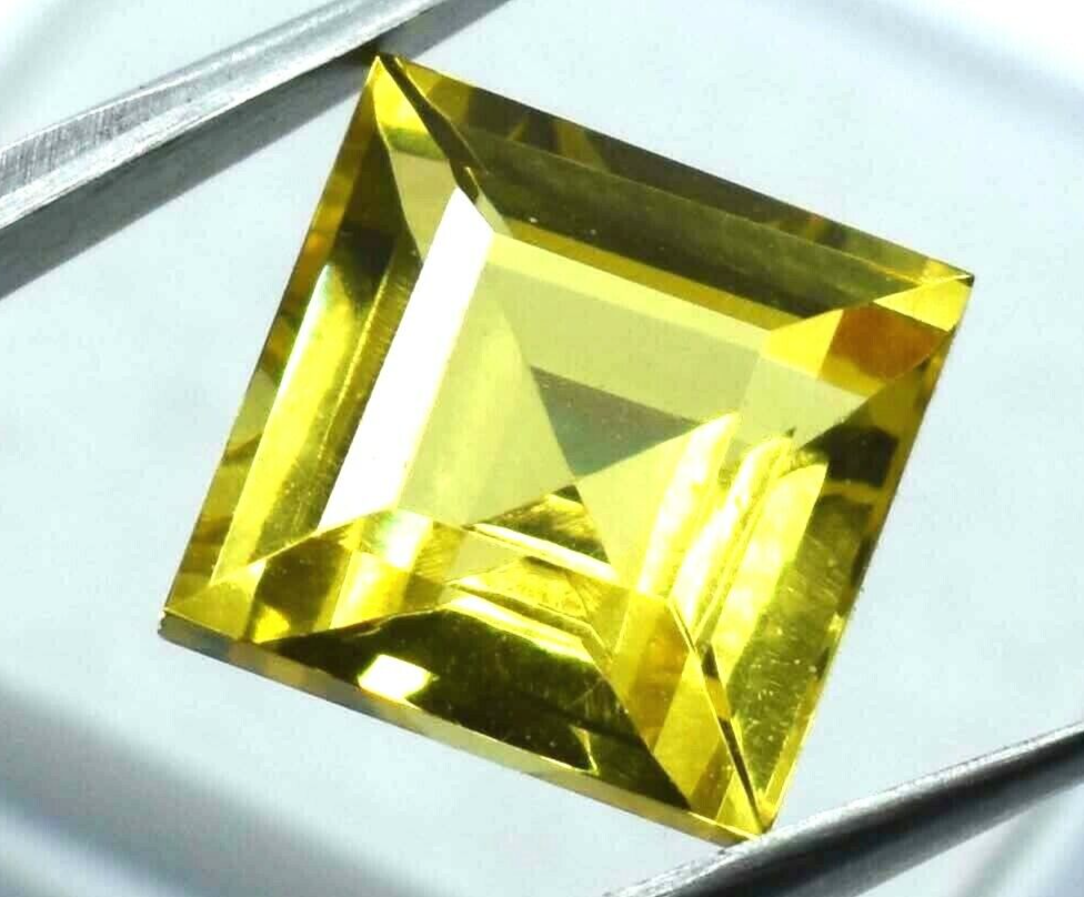 Excellent Quality 8.39 Ct Yellow SAPPHIRE Natural Gemstone Square Cut CERTIFIED