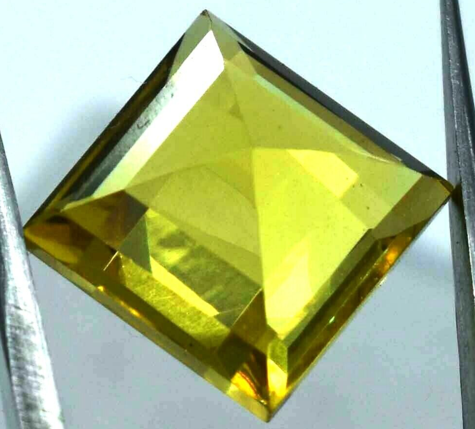 Excellent Quality 8.39 Ct Yellow SAPPHIRE Natural Gemstone Square Cut CERTIFIED