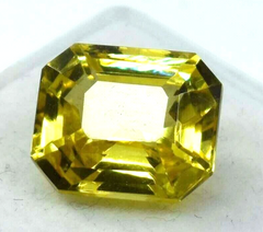 9.00 Ct NATURAL Ceylon Sapphire Emerald Shape CERTIFIED Loose Gemstone Yellow