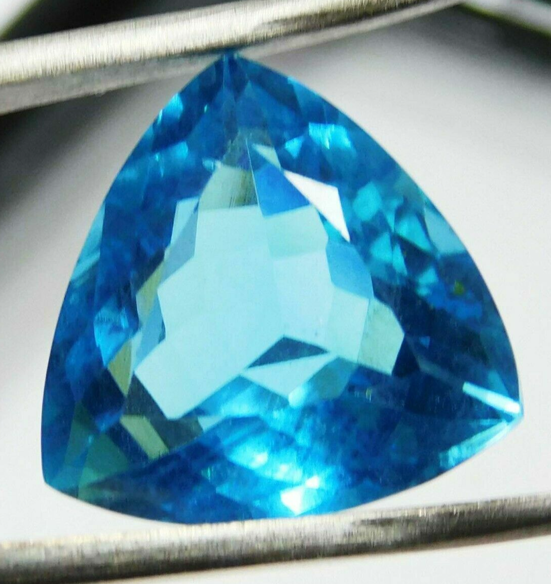 10.65 Ct Natural Trillion Shape Ocean Blue Aquamarine CERTIFIED Loose Gemstones