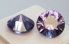 15 Ct Natural COLOR-CHANGE Alexandrite Round Shape CERTIFIED Loose Gemstone Pair