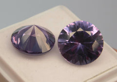 15 Ct Natural COLOR-CHANGE Alexandrite Round Shape CERTIFIED Loose Gemstone Pair