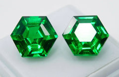 20.31 Ct Natural GREEN Garnet CERTIFIED Fancy Octagon Shape Loose Gemstone Pair