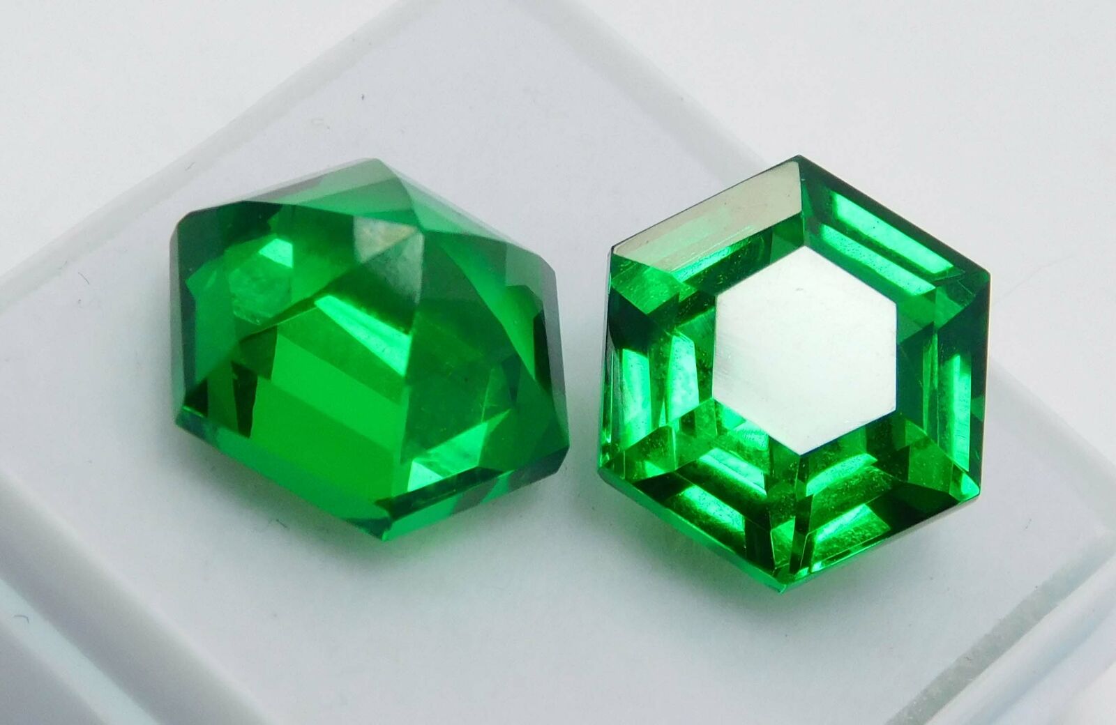 20.31 Ct Natural GREEN Garnet CERTIFIED Fancy Octagon Shape Loose Gemstone Pair