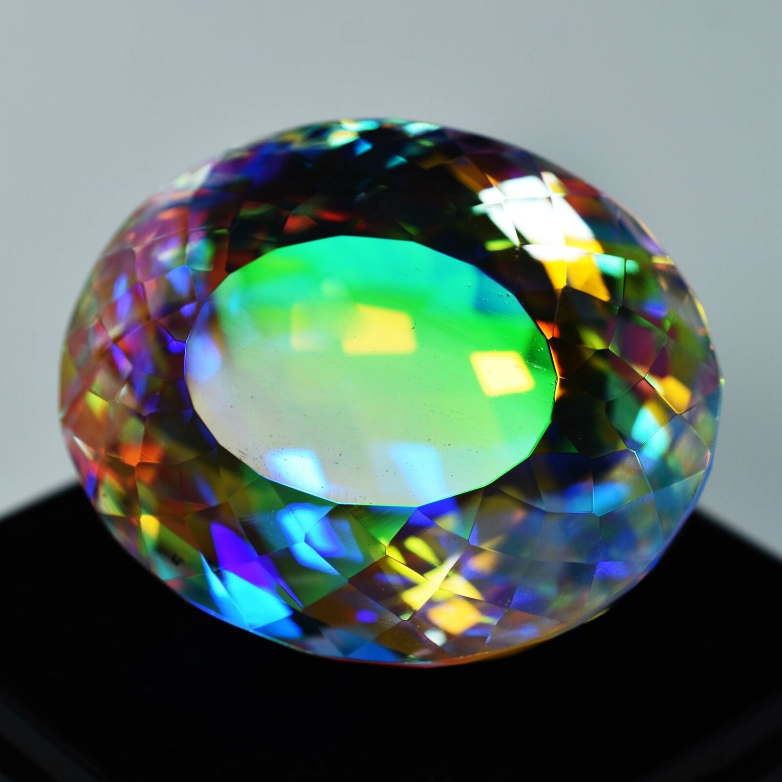 100 Ct Lab-Created Mystic Topaz Multi Color Oval Shape CERTIFIED Loose Gemstone