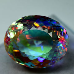 100 Ct Lab-Created Mystic Topaz Multi Color Oval Shape CERTIFIED Loose Gemstone