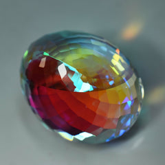 100 Ct Lab-Created Mystic Topaz Multi Color Oval Shape CERTIFIED Loose Gemstone