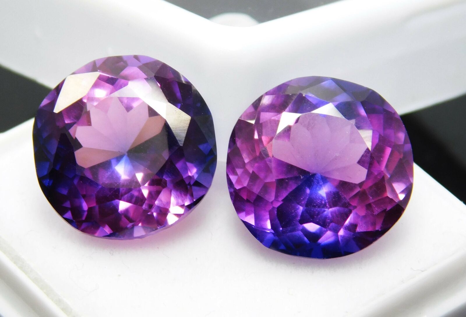 17.00 Ct Natural Sapphire Purple Round Shape CERTIFIED Loose Gemstone Pair