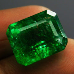 Zambia EMERALD Green Emerald Cut NATURAL 8.50 Carat CERTIFIED Loose Gemstone