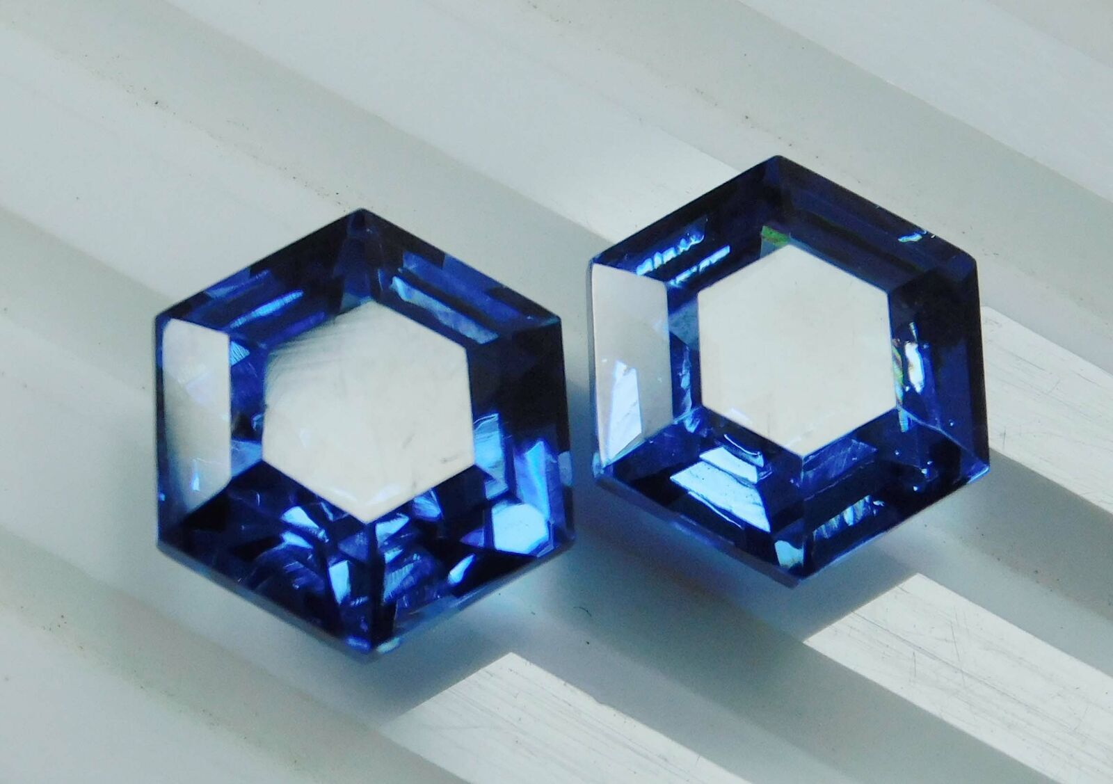 CERTIFIED 20.15 Ct Natural Blue SAPPHIRE Fancy Cut Beautiful Pair Loose Gemstone