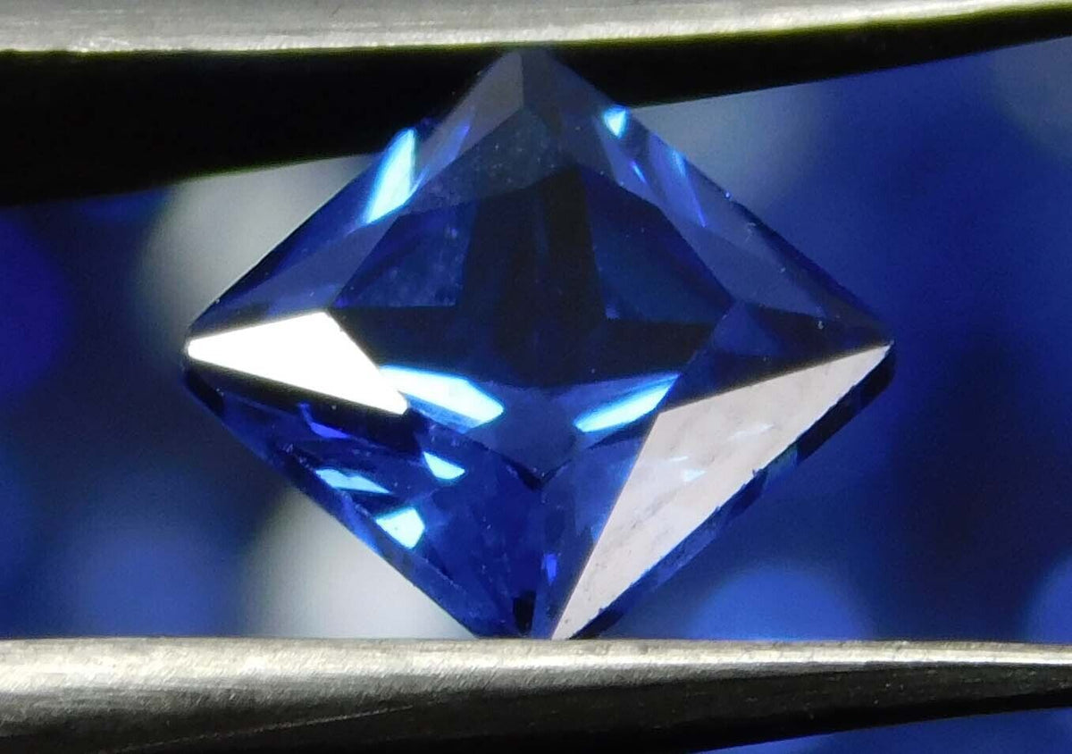 1.88 Ct NATURAL Ceylon SAPPHIRE Blue CERTIFIED Loose Gemstones 7x5 SQUARE Cut.