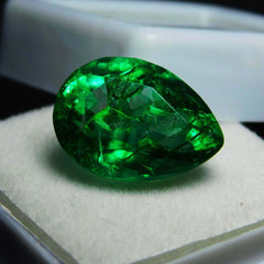 Green COLOMBIAN Emerald Pear Cut CERTIFIED Loose Gemstone 7.60 Ct Natural