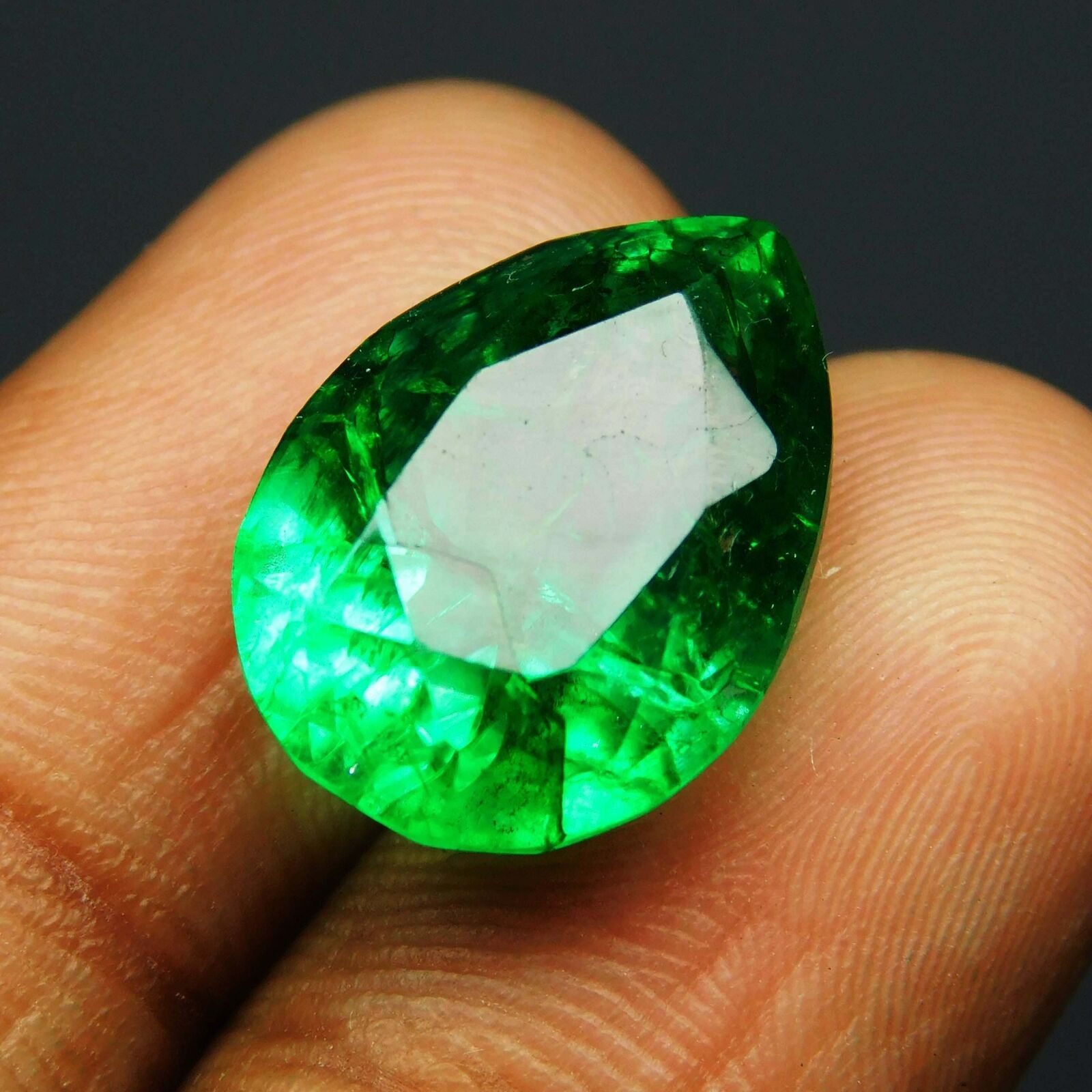 Green COLOMBIAN Emerald Pear Cut CERTIFIED Loose Gemstone 7.60 Ct Natural